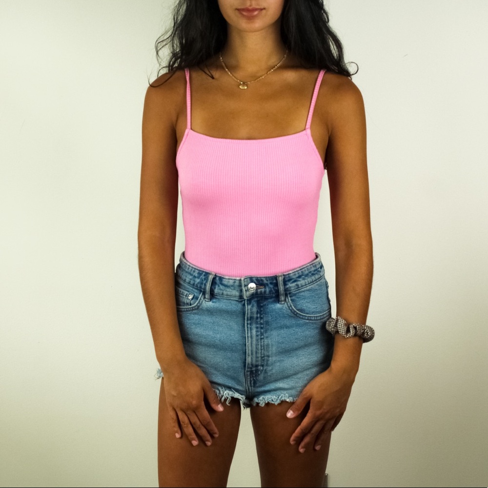 Pink Ribbed Bodysuit!!🌸